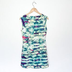 Reiss Women’s Green Watercolor Floral Sleeveless Mini Dress
